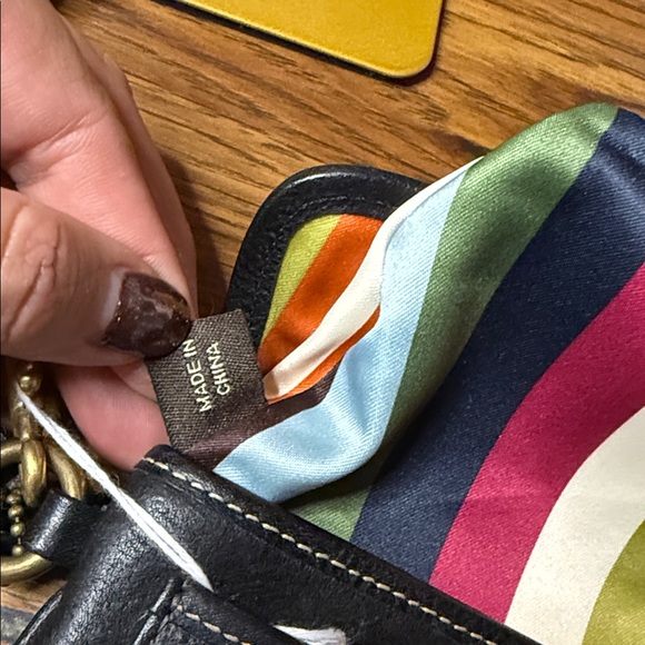 Coach Legacy Turnlock Black Leather Wristlet - Picture 2 of 5